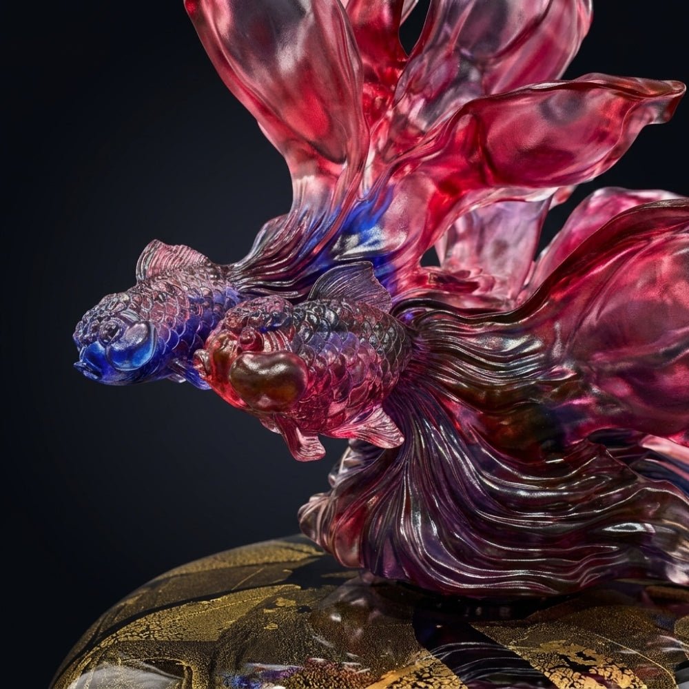 Crystal Treasure Vase, A Vase of Riches-White Yulan Luck (Purple powder)