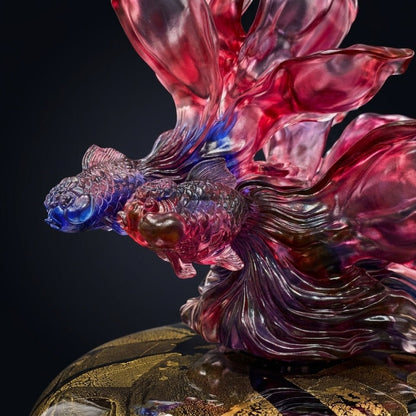Crystal Treasure Vase, A Vase of Riches-White Yulan Luck (Purple powder)