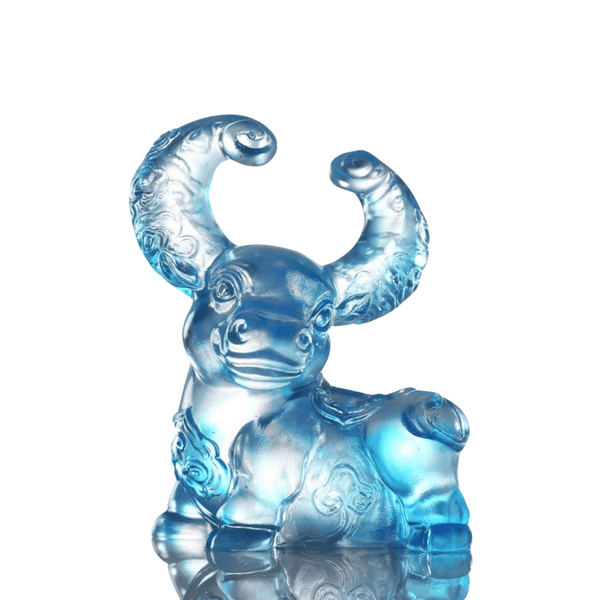 LIULI 瑠璃工房　逆立ち獅子　台湾　石像　ガラス細工 crystal-zodiac-year-of-the-ox-