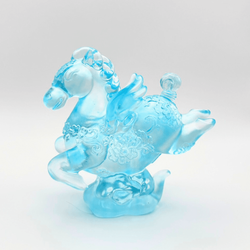 Little Young Pegasus, Crystal Miniature Horse Figurine (Sky Blue)