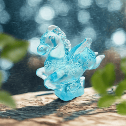 Little Young Pegasus, Crystal Miniature Horse Figurine (Sky Blue)
