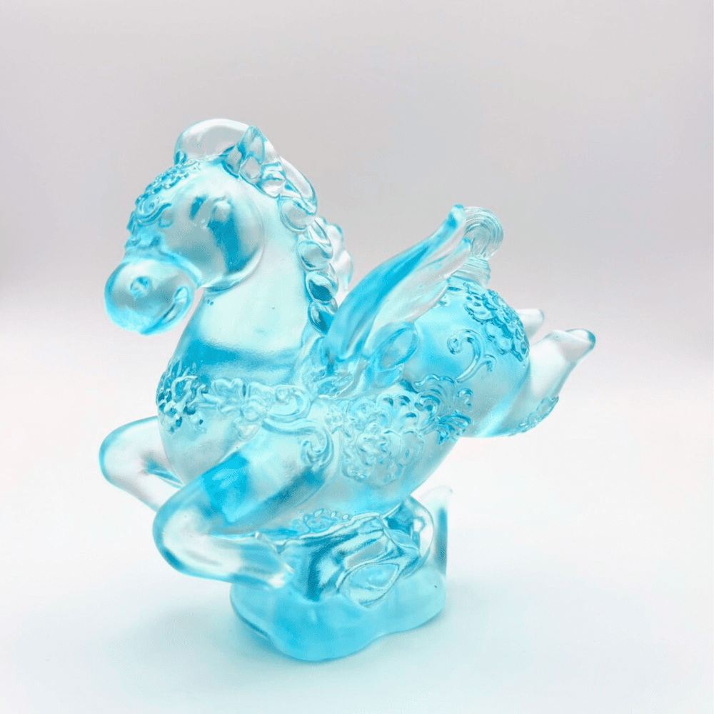 Little Young Pegasus, Crystal Miniature Horse Figurine (Sky Blue)