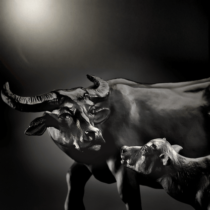 LIULI Crystal Animal, Water Buffalo Sculpture | A Rich and Fertile Heart