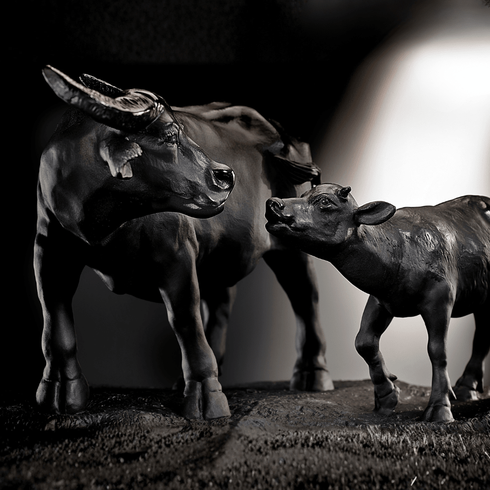 LIULI Crystal Animal, Water Buffalo Sculpture | A Rich and Fertile Heart