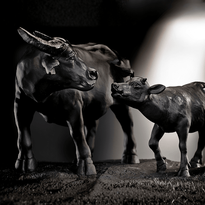 LIULI Crystal Animal, Water Buffalo Sculpture | A Rich and Fertile Heart