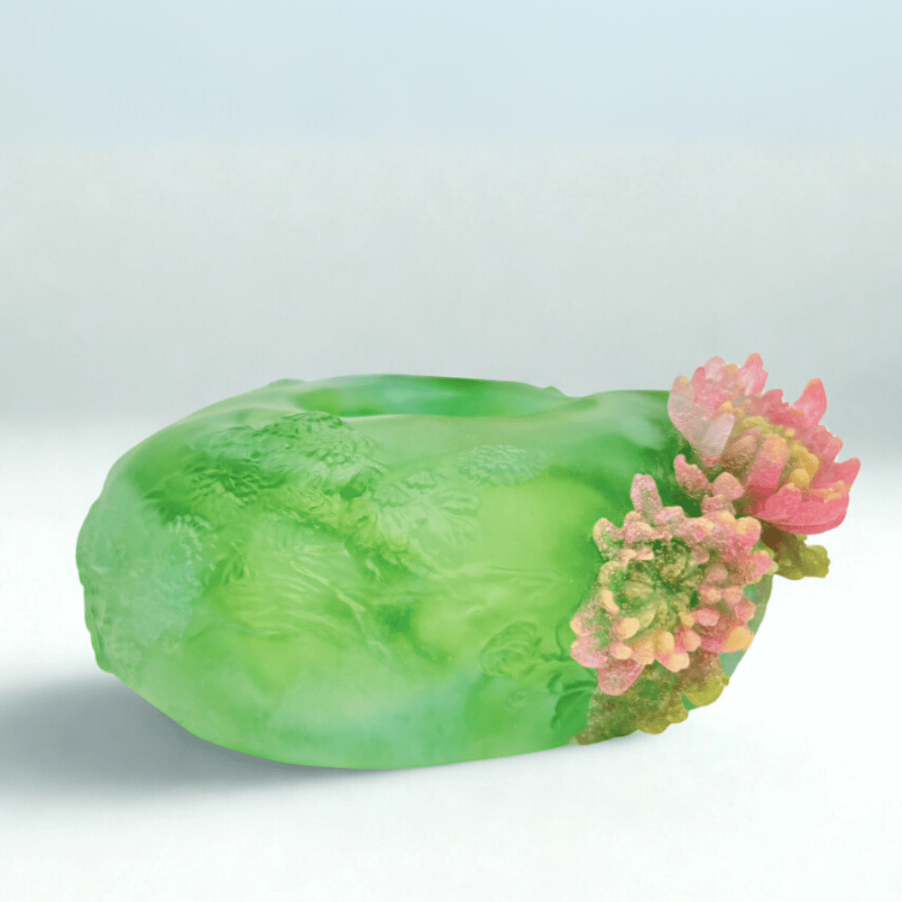 LIULI Crystal Art, 	An Autumnal Wealth of Chrysanthemum