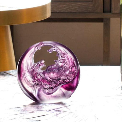 LIULI Crystal Art, Mythical Creature, Black Tortoise - Magnificent