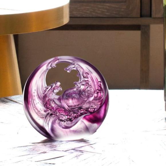 LIULI Crystal Art, Mythical Creature, Black Tortoise - Magnificent