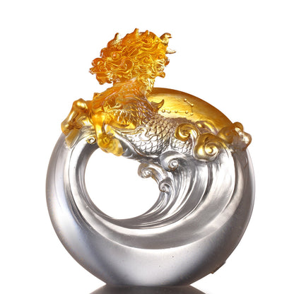 LIULI Crystal Art, Mythical Creature-Qilin - Beauty