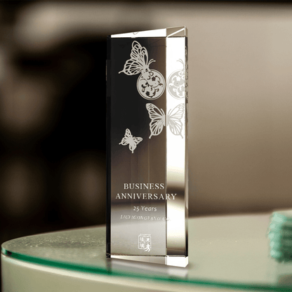 LIULI Crystal Award, Butterfly Trophy, Laser Engraving | A Moment of Splendour