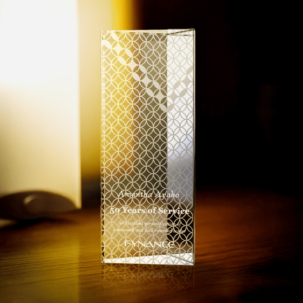 LIULI Crystal Award, Coin Trophy, Laser Engraving | Eternal Brilliance