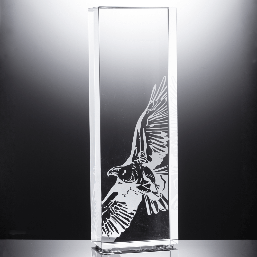 LIULI Crystal Award, Eagle Trophy, Laser Engraving | Guidance