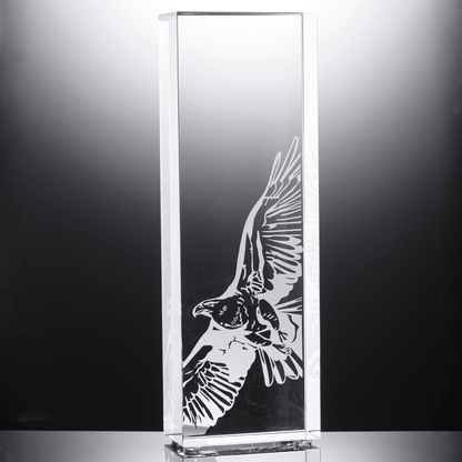 LIULI Crystal Award, Eagle Trophy, Laser Engraving | Guidance