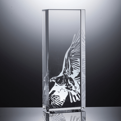LIULI Crystal Award, Eagle Trophy, Laser Engraving | Guidance