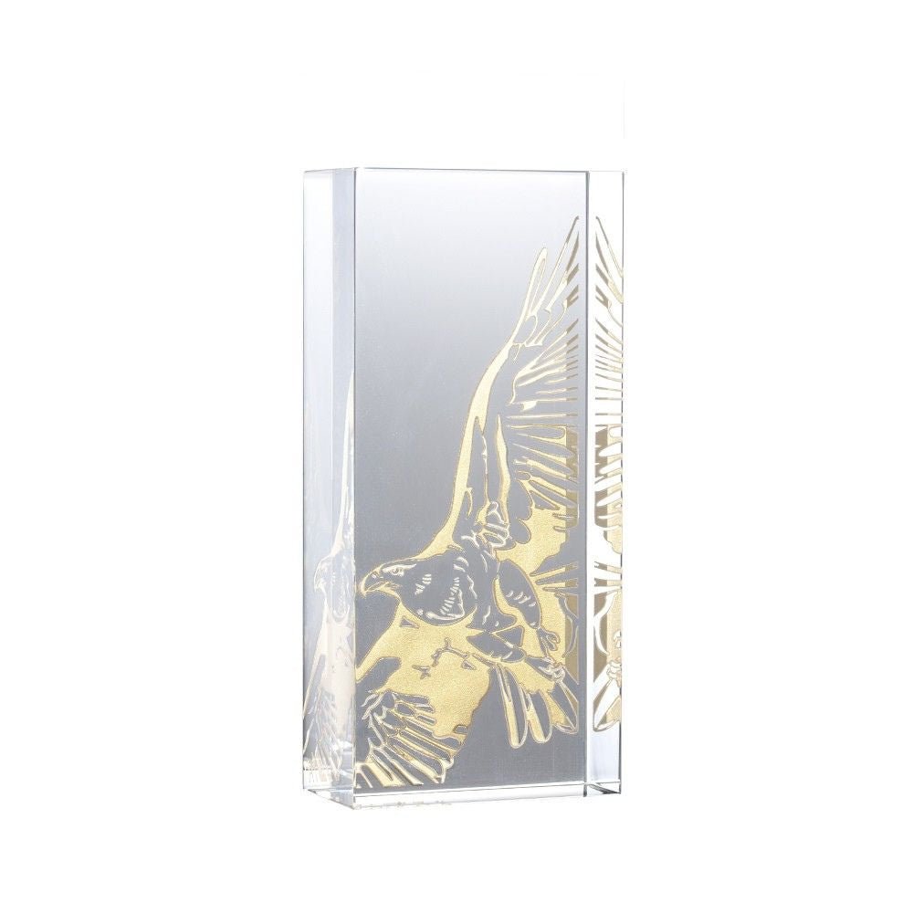 LIULI Crystal Award, Eagle Trophy, Laser Engraving | Guidance (Gold)