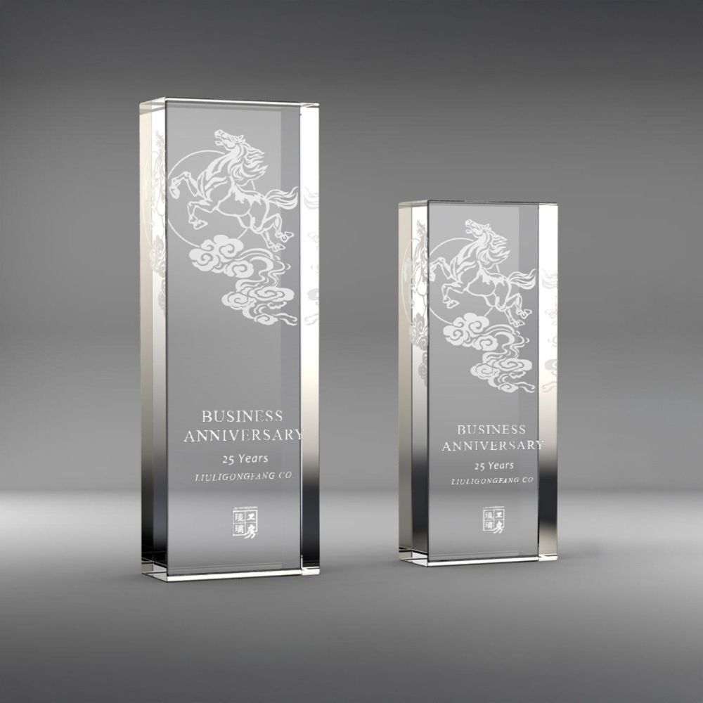 LIULI Crystal Award, Horse Trophy, Laser Engraving | Swift Victory