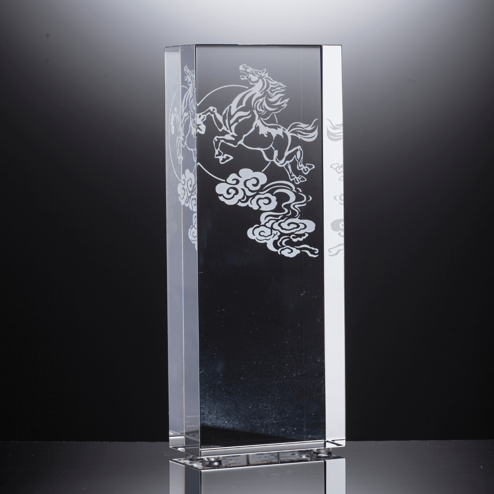 LIULI Crystal Award, Horse Trophy, Laser Engraving | Swift Victory