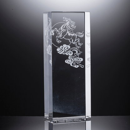 LIULI Crystal Award, Horse Trophy, Laser Engraving | Swift Victory
