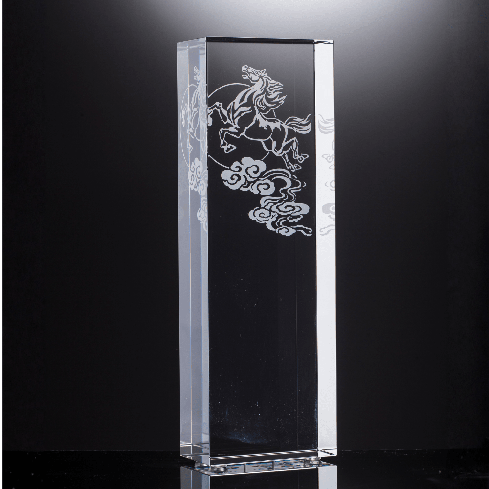 LIULI Crystal Award, Horse Trophy, Laser Engraving | Swift Victory
