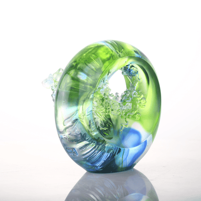 LIULI Crystal, Bamboo and Plum Blossom, Birds Sculpture, Tai Chi Series | A Match Made in Heaven