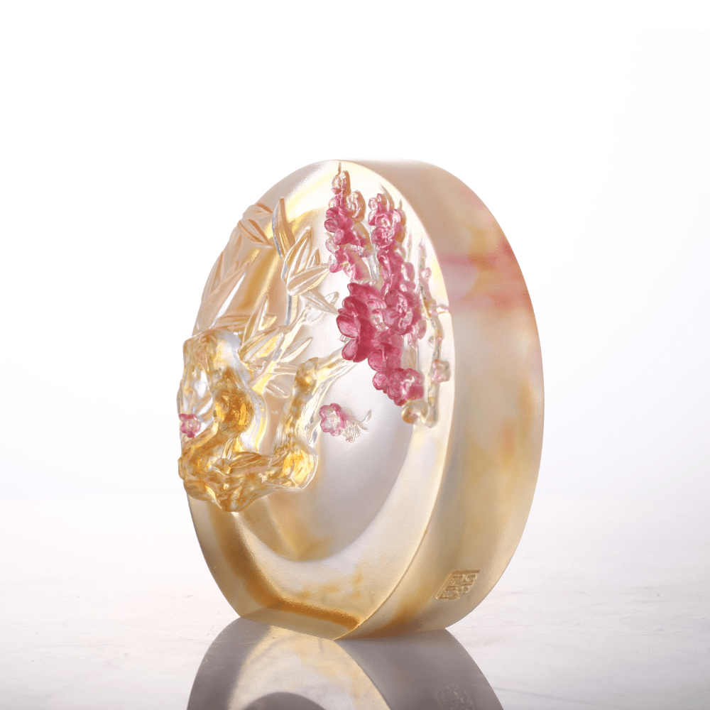 LIULI Crystal, Bamboo and Plum Blossom Sculpture, Tai Chi Series | The Rite of Spring