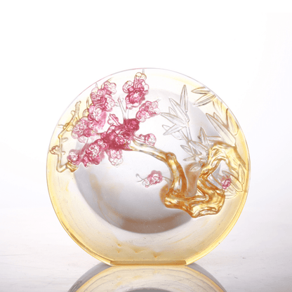 LIULI Crystal, Bamboo and Plum Blossom Sculpture, Tai Chi Series | The Rite of Spring