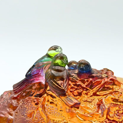 LIULI Crystal, Bird Sculpture | Love Nest