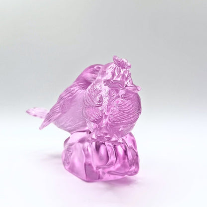 LIULI Crystal, Bird Sculpture | Our Happiness (Purple/Red clear)