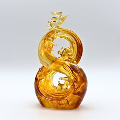 LIULI Crystal, Bunny and Rabbit, Lucky No. 8 | Ascending Road of Splendor