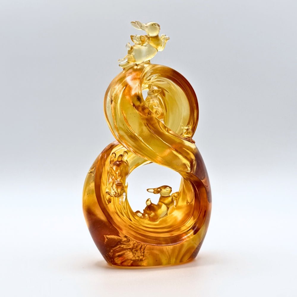 LIULI Crystal, Bunny and Rabbit, Lucky No. 8 | Ascending Road of Splendor