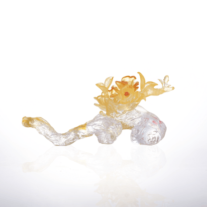 LIULI Crystal, Camelia and Cloud, Ruyi Sculpture | In Full Bloom