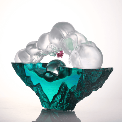 LIULI Crystal, Cloud, Flower and Mountain Sculpture, Landscape | Harmony Amongst all Things