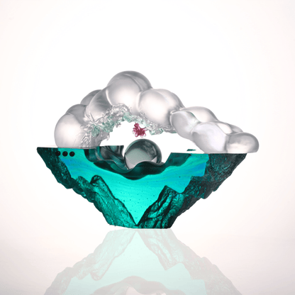 LIULI Crystal, Cloud, Flower and Mountain Sculpture, Landscape | Harmony Amongst all Things