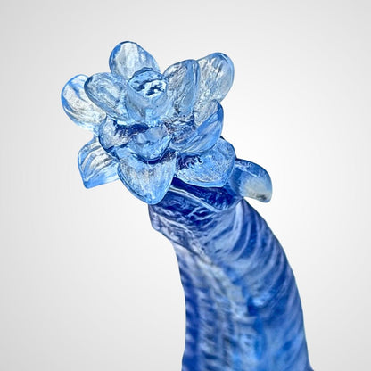 LIULI Crystal, Elephant Sculpture | Courage to Catch Dream (Bluish/ Green clear)