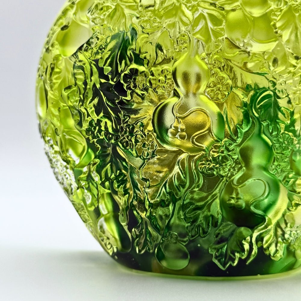 LIULI Crystal, Feng Shui, Gourd Hulu Sculpture | A Resplendent Union (24K Gilded)