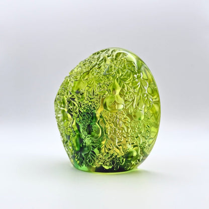 LIULI Crystal, Feng Shui, Gourd Hulu Sculpture | A Resplendent Union (24K Gilded)