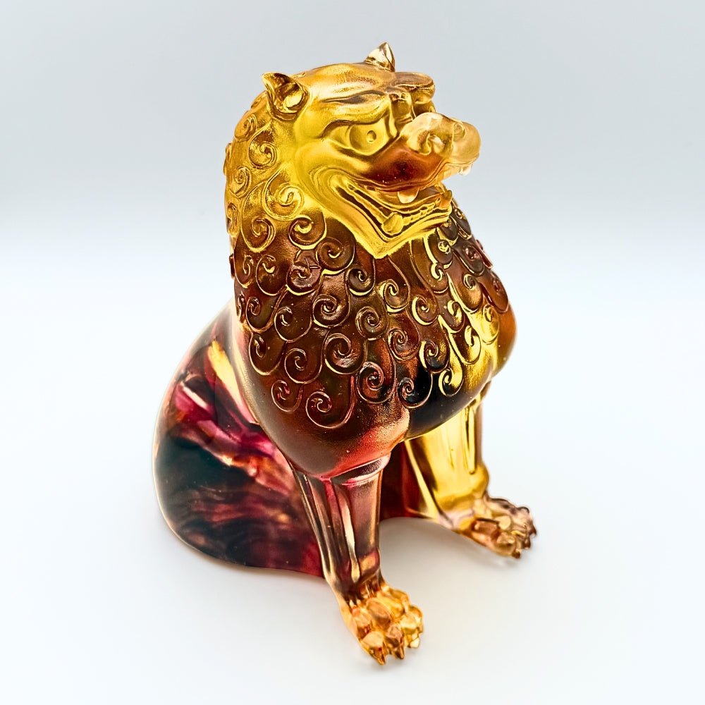 LIULI Crystal, Fu Dog, Foo Dog Sculpture, Guardian Lion | Mighty