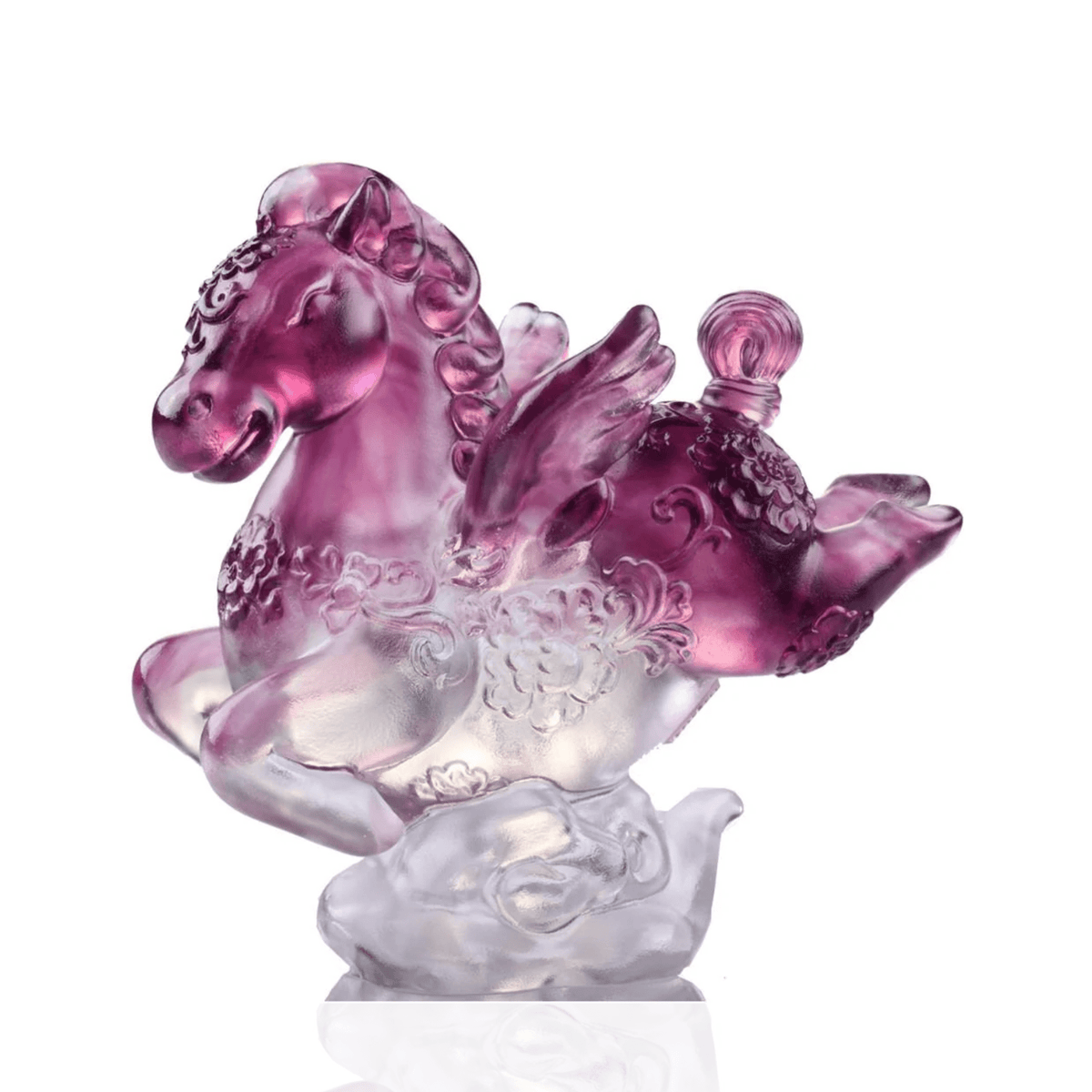 LIULI Crystal, Horse Figurine | Little Young Pegasus (Violet)