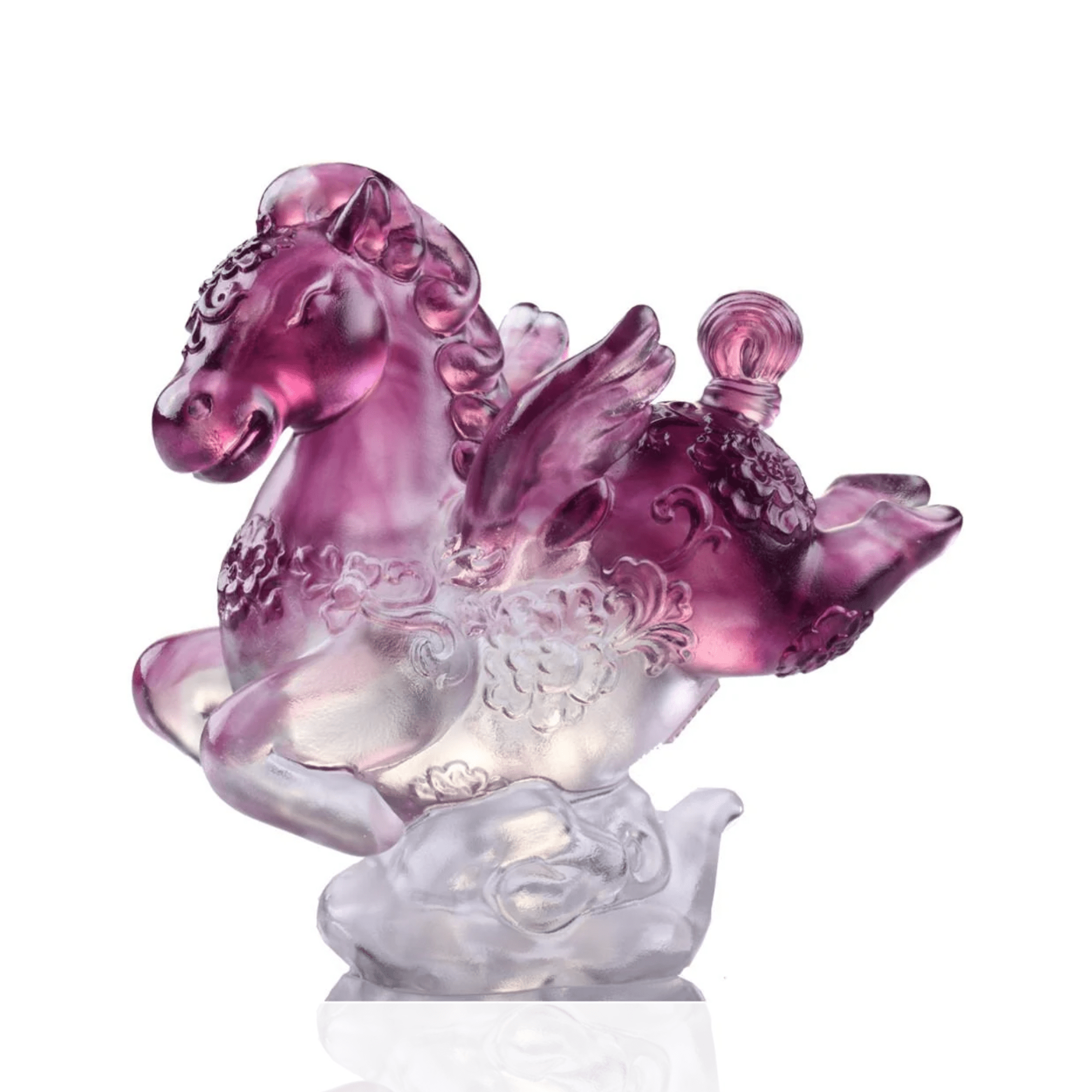 LIULI Crystal, Horse Figurine | Little Young Pegasus (Violet)