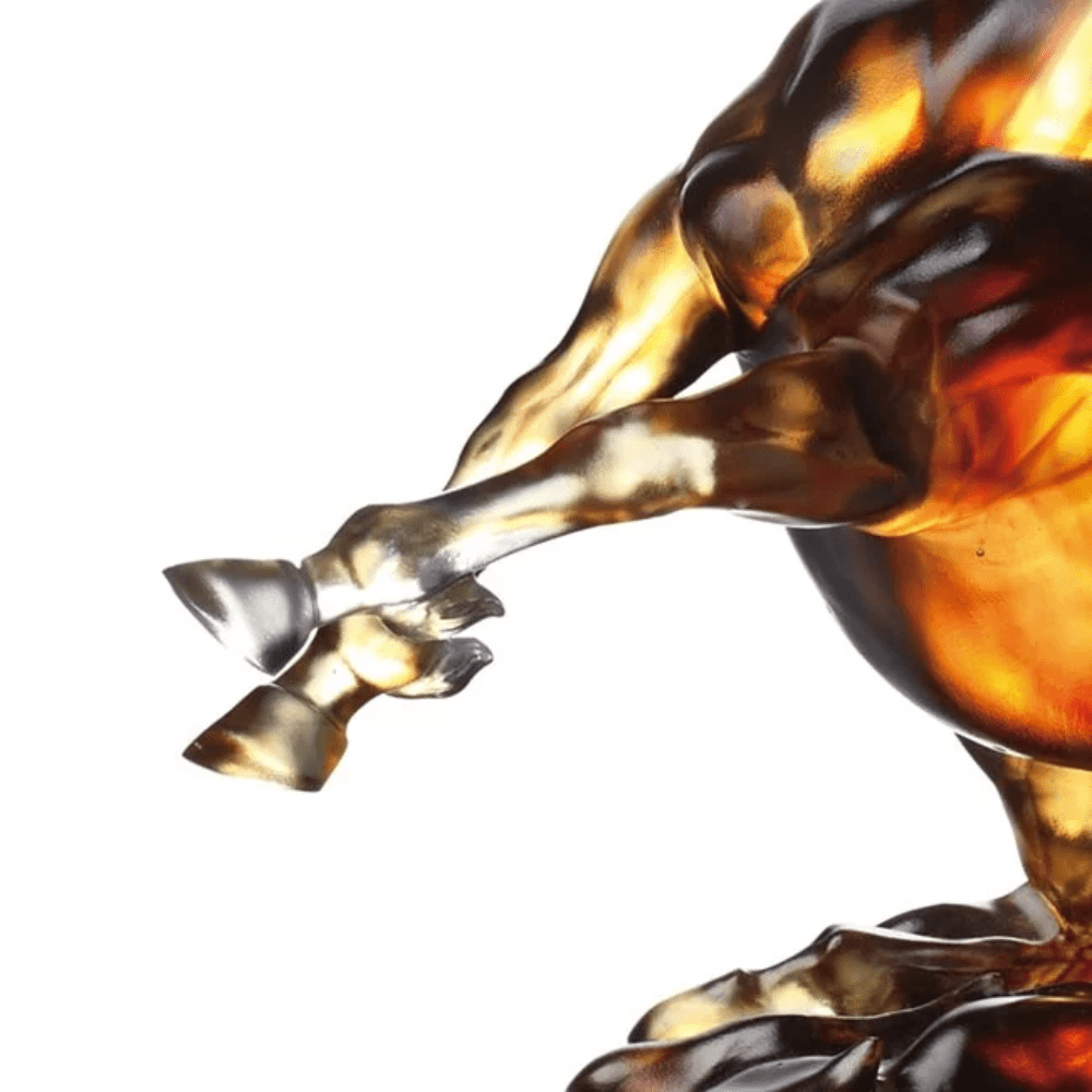LIULI Crystal Horse Figurine, Prosperous Honor (Authority and Respect)