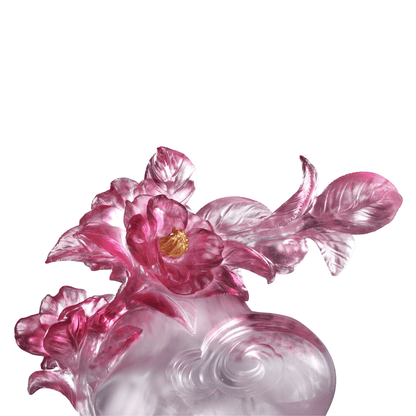 LIULI Crystal, Mother's Day, Camellia Sculpture | Blooming in Dignified Grace