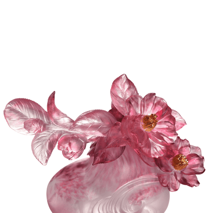 LIULI Crystal, Mother's Day, Camellia Sculpture | Blooming in Dignified Grace