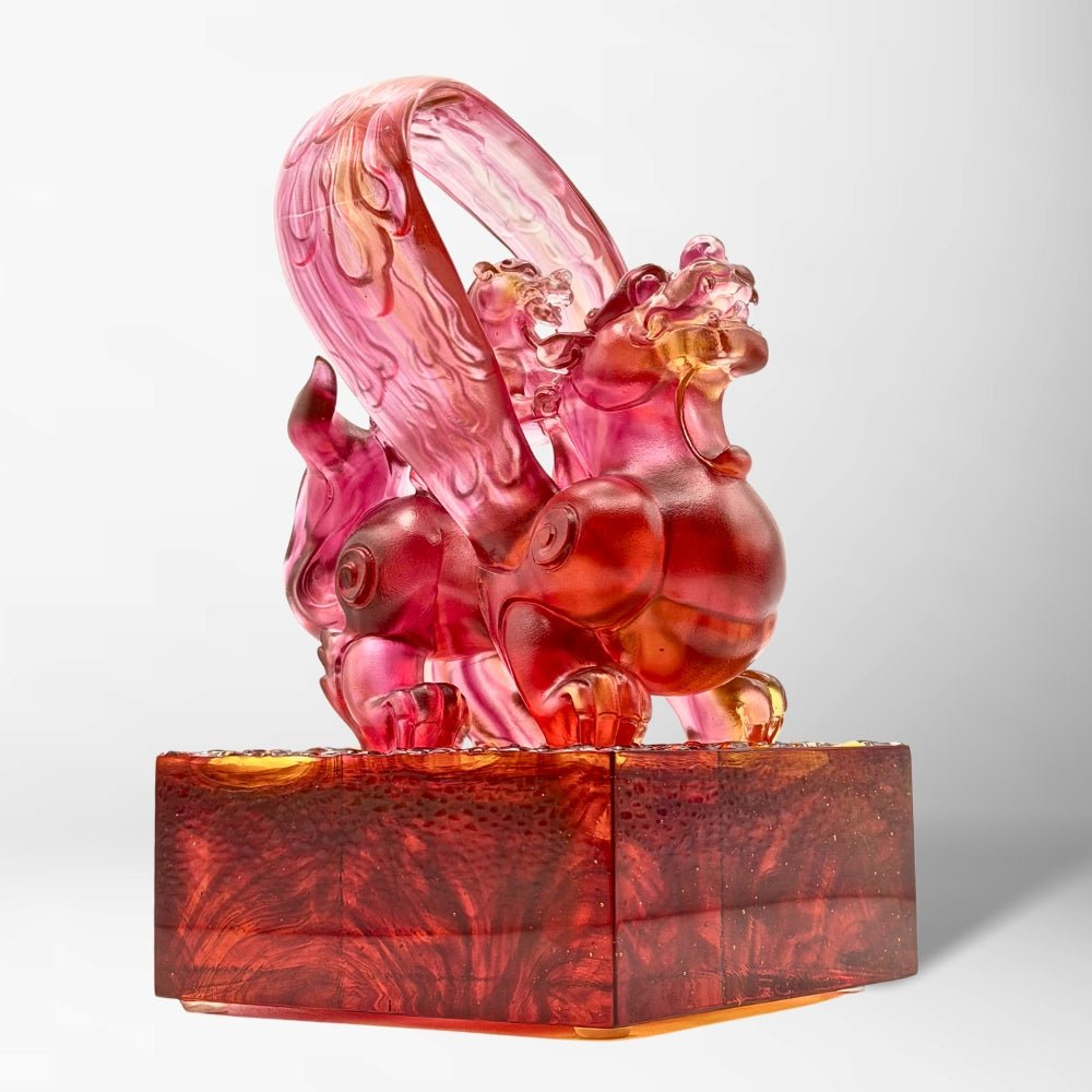 LIULI Crystal, Mythical Creature, Pixiu Sculpture | Welcoming Fortunes of this Vast World