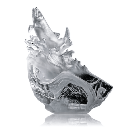 LIULI Crystal, Ocean Wave, Fish Sculpture | Rising From the Glacier