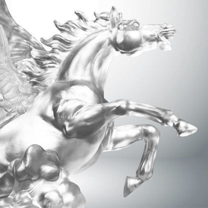 LIULI Crystal, Pegasus Sculpture, Year of the Horse | King (Powder White)