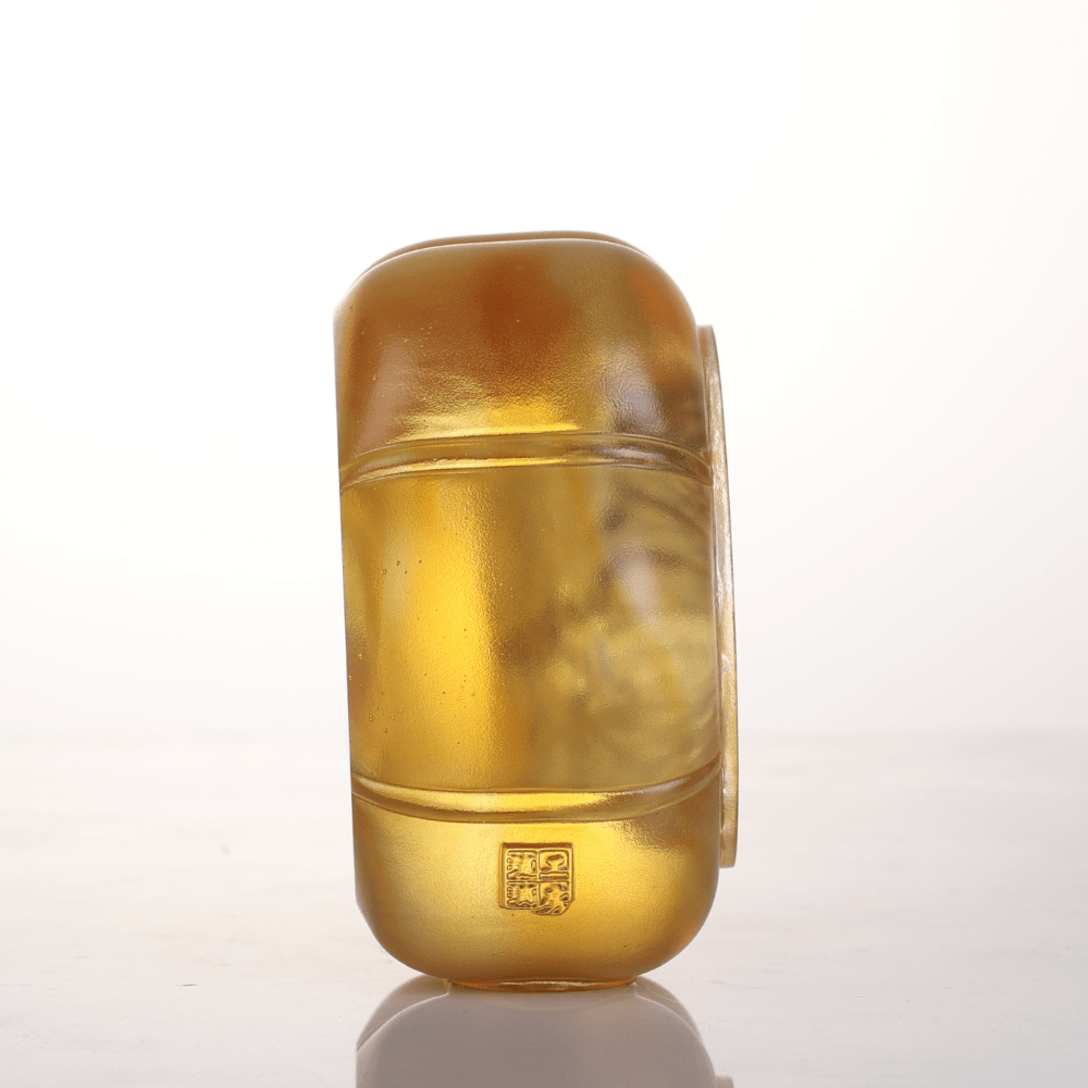 LIULI Crystal, Pumpkin and Lychee Sculpture | Auspiciousness in Gold