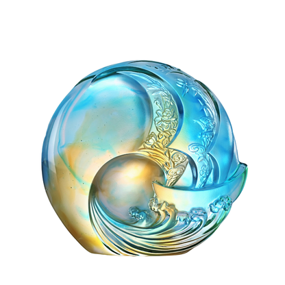 LIULI Crystal, Sailing boat, Ocean Wave and the Sun, Tai Chi Series | Smooth Sailing