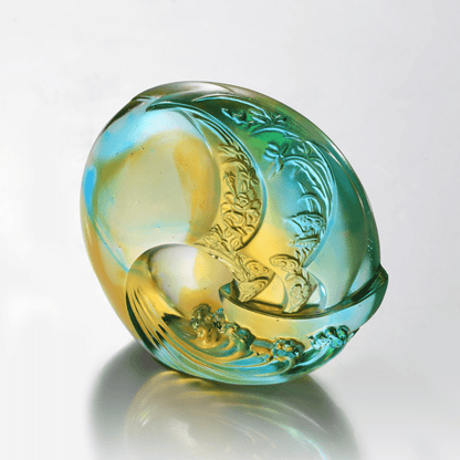LIULI Crystal, Sailing boat, Ocean Wave and the Sun, Tai Chi Series | Smooth Sailing