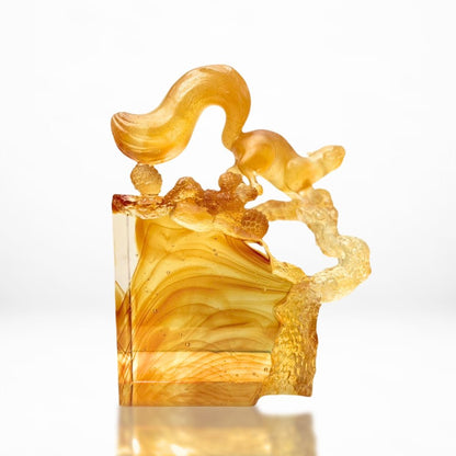 LIULI Crystal, Squirrel Sculpture, Ready, Set, Spring!