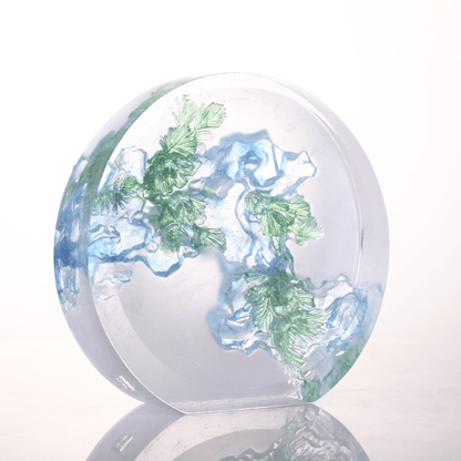 LIULI Crystal, Tai Chi Series | Pine and Stone - Evergreen, Ever New
